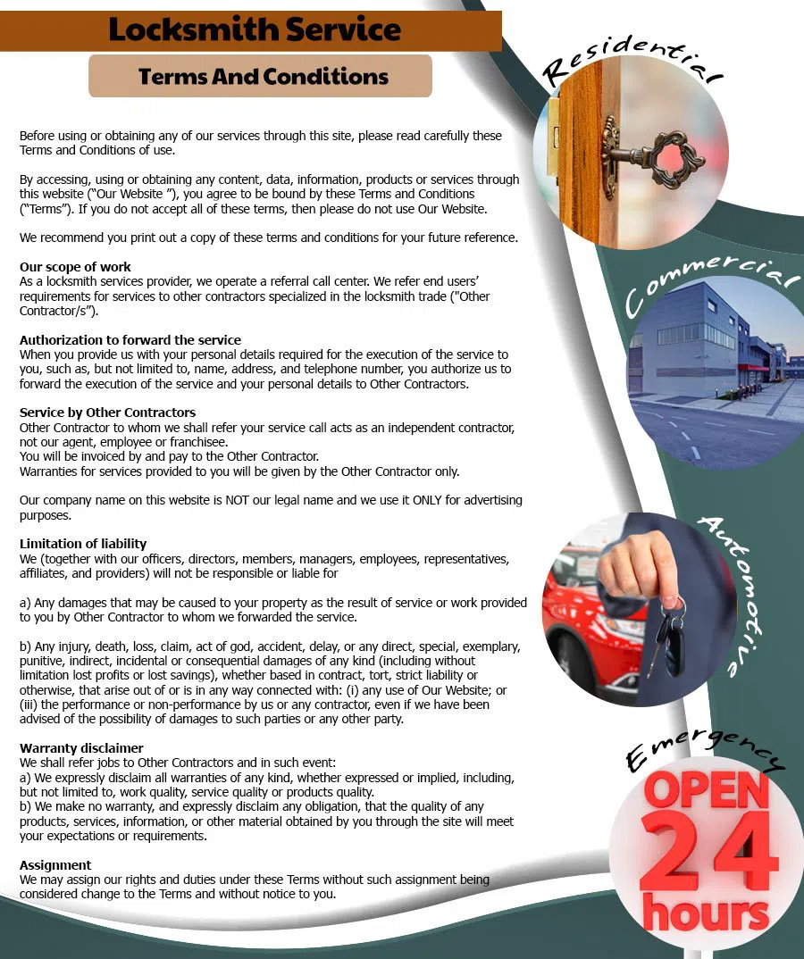 Woodbridge CT Locksmith Woodbridge, CT 203-433-3638 - Terms-and-conditions